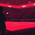 Image of someone betting on tennis in a sports arena