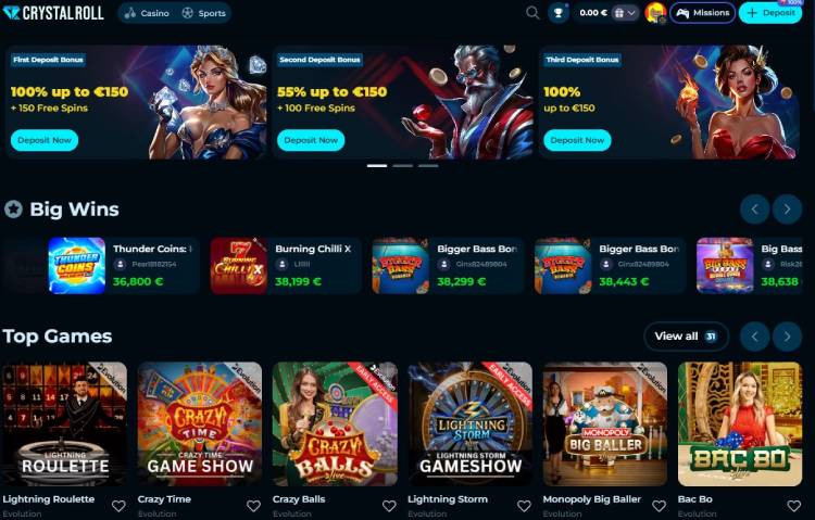 Crystalroll casino met snelle uitbetaling