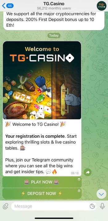 tg casino telegram welcome