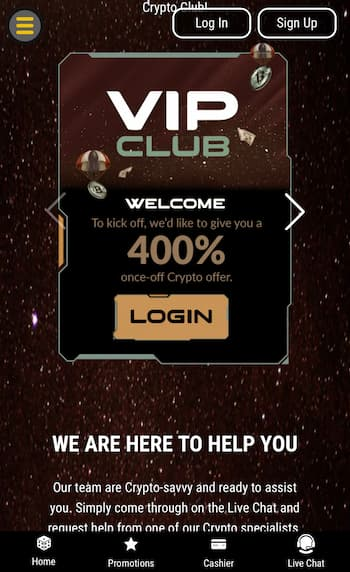 crypto casino vip club