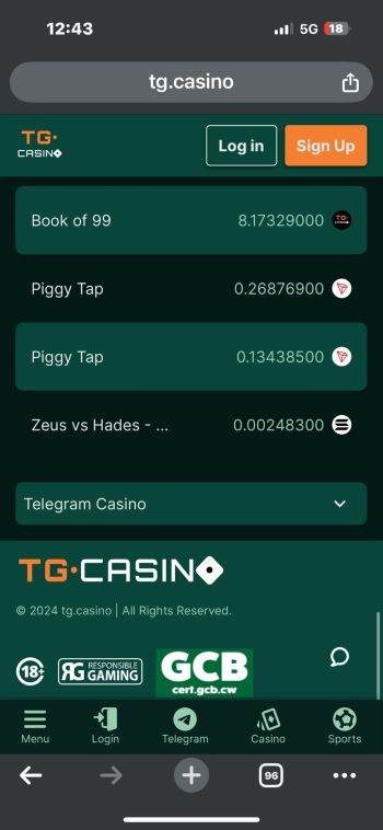 tg casino footer section