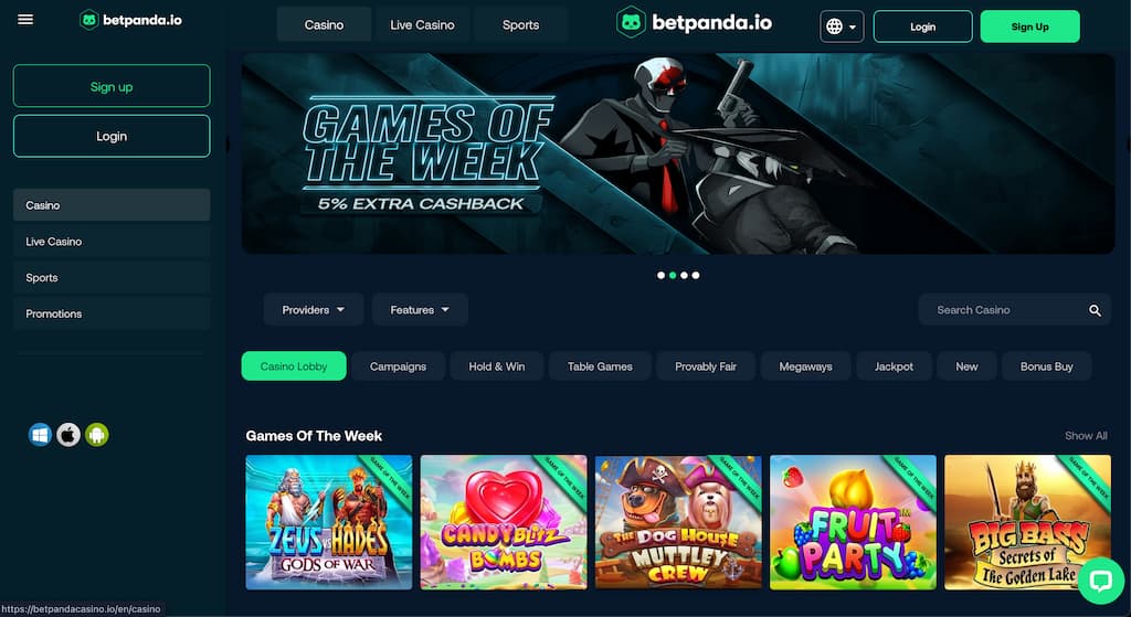 BetPanda front page