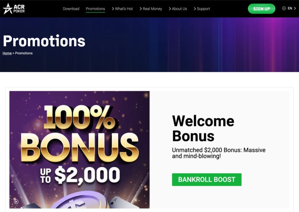 acr poker welcome bonus